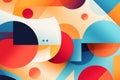 Abstract technological geometric background with circles, lines and other elements. illustration