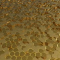 Abstract technological hexagonal background. 3D render Royalty Free Stock Photo