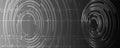 An abstract technological illustration with concentric digital circles and a grid of lines. Digital data visualization, futuristic Royalty Free Stock Photo