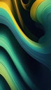 Abstract technological virtual background with blue and green waves