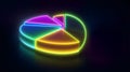 Abstract Technological Pie Chart with Neon Glow Representing Data Analysis and Market Share Visualization Royalty Free Stock Photo