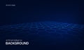 Abstract technology ai blue background with 3d techno wave hexagon pattern. Big data geometric line for digital banner Royalty Free Stock Photo