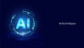 Technology Ai computing concept Ai circle working data of Artificial intelligence and futuristic digital for future on Royalty Free Stock Photo