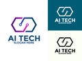 Abstract Technology Analysis logo vector design concept. Artificial intelligence technology logotype symbol Royalty Free Stock Photo