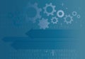 Abstract technology arrow icon and computer code programming coding hacker concept background Royalty Free Stock Photo