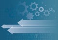 Abstract technology arrow icon and computer code programming coding hacker concept background Royalty Free Stock Photo