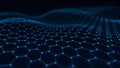 Abstract technology background. Artificial intelligence. Futuristic hexagon perspective background. 3D rendering