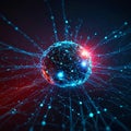 Abstract technology background. Artificial intelligence. Science background. Big data visualization. 3D rendering Royalty Free Stock Photo