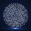 Abstract technology background with binary computer code in circle shape Royalty Free Stock Photo