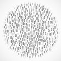 Abstract technology background with binary computer code in circle shape Royalty Free Stock Photo