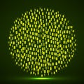 Abstract technology background with binary computer code in circle shape Royalty Free Stock Photo
