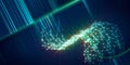 Abstract technology background with  blurred glow lines . Futuristic internet and connection concept. Artificial intelligence Royalty Free Stock Photo