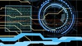 Abstract technology background with circles and binary code Royalty Free Stock Photo