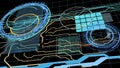 Abstract technology background with circles and binary code Royalty Free Stock Photo