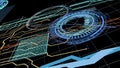 Abstract technology background with circles and binary code Royalty Free Stock Photo