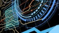 Abstract technology background with circles and binary code Royalty Free Stock Photo