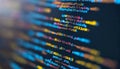 Abstract Technology Background. Code On Computer Screen. Software, Development. Colorful Code Lines. Royalty Free Stock Photo