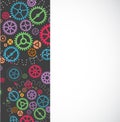 Abstract technology background with colorful gears. Royalty Free Stock Photo