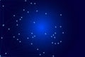 Abstract technology background with connected lines and glowing dots, illustrating a digital network on a blue gradient Royalty Free Stock Photo
