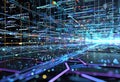 Abstract technology background. Cyber ??technology AI technology wired network futuristic Royalty Free Stock Photo