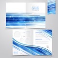 Abstract technology background design for half-fold brochure
