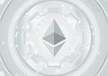 Abstract technology background with ethereum emblem