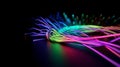 abstract technology background with fiber optic light strands Royalty Free Stock Photo