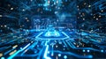 Ai generaive. Abstract technology background in futuristic digital electronic circuit board. Concept of computer communication.