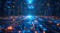 Ai generaive. Abstract technology background in futuristic digital electronic circuit board. Concept of computer communication.