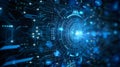 Ai generaive. Abstract technology background in futuristic digital electronic circuit board. Concept of computer communication.