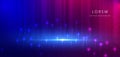 Abstract technology background futuristic glowing lines neon blue and pink light ray Royalty Free Stock Photo