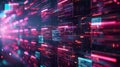 Abstract technology background with a futuristic sense, showcasing glowing digital data lines and information streaming across a Royalty Free Stock Photo