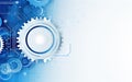 Abstract technology background with gear wheels. illustration for your design Royalty Free Stock Photo