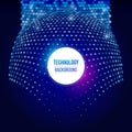 Abstract technology background geometric sphere. Structure geometric hexagonal shapes.