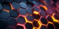 Abstract Technology Background of Glowing Blue and Orange Hexagons Royalty Free Stock Photo