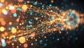 Abstract Technology Background Glowing Data Stream with Particles Royalty Free Stock Photo