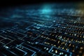 Abstract technology background with glowing lines and bokeh. 3d rendering, Coding, programming, developing, typing script source Royalty Free Stock Photo