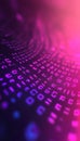 Abstract Technology Background, Glowing Purple Digits Data Flowing On Black Background, 3D Rendering Royalty Free Stock Photo