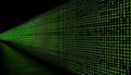 Abstract Technology Background. Green Matrix Code on Black Background. Binary Computer Code. Royalty Free Stock Photo