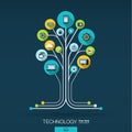 Abstract technology background. Growth tree concept Royalty Free Stock Photo