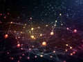 Abstract technology background, network connection, connecting dots and lines, digital communication structure generative AI Royalty Free Stock Photo