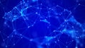 Abstract technology background. Network connection structure on blue background. 3D rendering Royalty Free Stock Photo