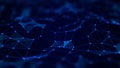Abstract technology background. Network connection structure on blue background. 3D rendering Royalty Free Stock Photo
