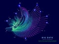 Abstract technology background with polygonal chaotic grid color. Analytics algorithms data. Computing cryptography concept. Royalty Free Stock Photo