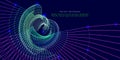 Abstract technology background with polygonal chaotic grid color. Analytics algorithms data. Computing cryptography concept. Royalty Free Stock Photo