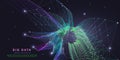 Abstract technology background with polygonal chaotic grid color. Analytics algorithms data. Computing cryptography concept. Royalty Free Stock Photo