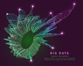 Abstract technology background with polygonal chaotic grid color analyze. Analytics algorithms data. Computing cryptography Royalty Free Stock Photo