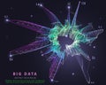 Abstract technology background with polygonal chaotic grid color analyze data. Analytics algorithms data. Computing cryptography Royalty Free Stock Photo