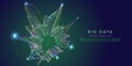 Abstract technology background with polygonal color grid analyze. Analytics algorithms data. Big data. Quantum cryptography
