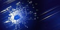 Abstract technology background with polygonal grid analyze and blurred lines. Analytics algorithms data. Quantum cryptography
